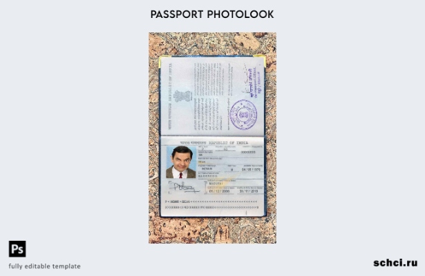 цифровая загрузка шаблона фотографии паспорта Индии